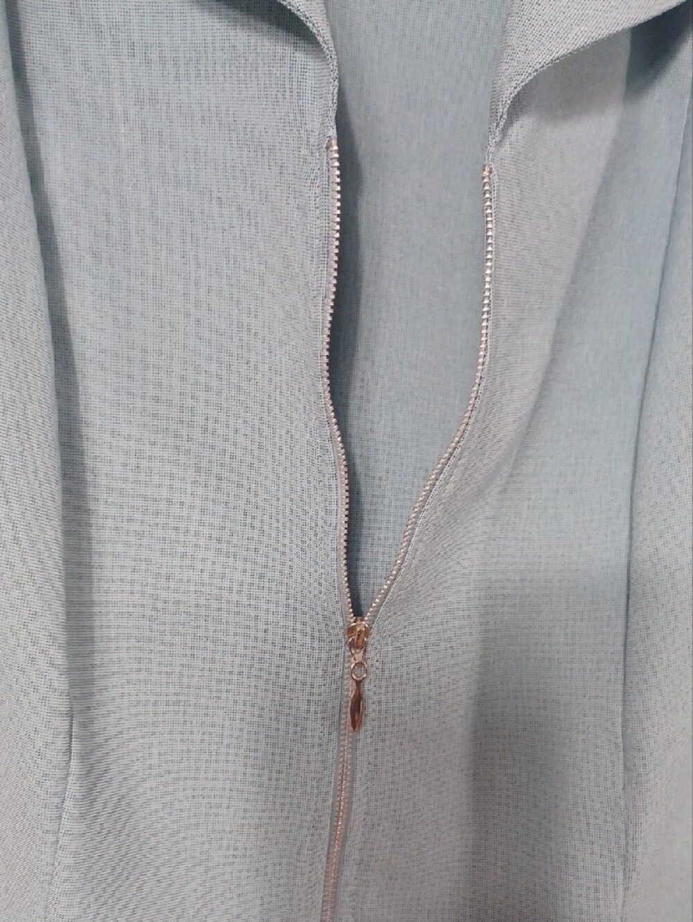 Women's Two-Piece Short Sleeve Jacket & Straight Leg Pants in Light Teal - Picture 9 of 10